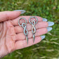 Spike Charm Hoop Earrings: Stainless Steel Gothic Dangle, Infinity Symbol