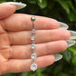 Crystal Dangle Belly Button Ring: Stainless Steel Navel Piercing