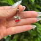 Cherry Belly Button Ring: Stainless Steel Navel Piercing, Silver/Gold