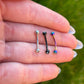Eyebrow Piercing with Crystals: Surgical Steel, 16G 8mm/10mm