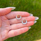 Septum/Daith ring with Crystal gems: Titanium 16G 8mm