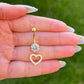 Titanium Dangle Belly Ring: Heart & Crystal Navel Piercing, Silver/Gold