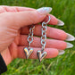 Heart Hoop Earrings: Stainless Steel, Gothic/Grunge Style