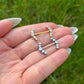 Crystal Gem Titanium Nipple Barbells: Nipple Piercing, 14G 14mm/16mm