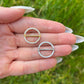 Circular Titanium Nipple Bars with Crystal Gems: 14G 14mm