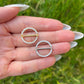 Circular Titanium Nipple Bars with Crystal Gems: 14G 14mm