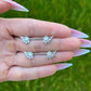 Crystal Wing Nipple Barbells:  Stainless Steel Piercing Jewelry 16G