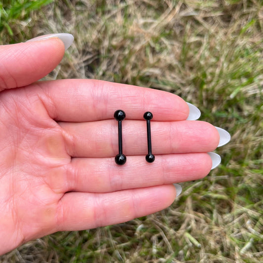 Black Titanium Bridge Barbell - Gothic Punk Piercing (14G/1.6mm)