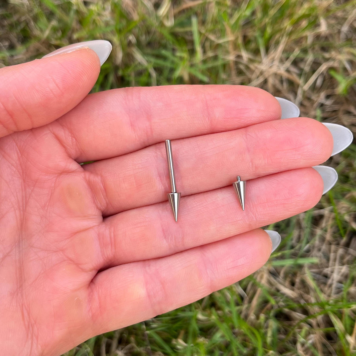 Classic Titanium Bridge Bar | Silver Spike Ends