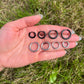 Silver/Black Stainless Steel Hoop Earrings: 2.5mm Thickness | 8mm/10mm/12mm/14mm