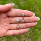 Titanium Christina Piercing, Crystal Flower Barbell: 14G Implant Grade