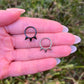 Titanium Spiked Septum Ring, 16G Nose Clicker Ring: Silver/Black, 8mm/10mm