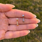 Titanium Floating Belly Button Ring: CZ Crystal Gem, Flat Back Navel Piercing (14G 10mm)