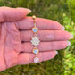 Long Dangle Belly Button Ring, Crystal Pearl Navel Piercing: Stainless Steel 14G