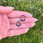 Titanium Spiked Septum Ring, 16G Nose Clicker Ring: Silver/Black, 8mm/10mm