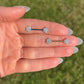 Titanium Nipple Barbells with Flower Crystal Gems: Threadless Nipple Piercing Pair, 14G 12/14mm